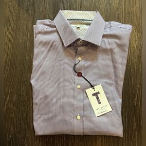 Ted Baker Men's Checkered Dress Shirt in Purple